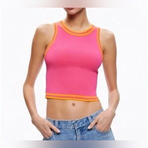 ALICE + OLIVIA: PINK & ORANGE CROPPED TANK (NWT)